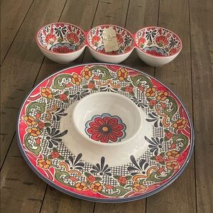 Floral Chips n Dip Set - Multicolor